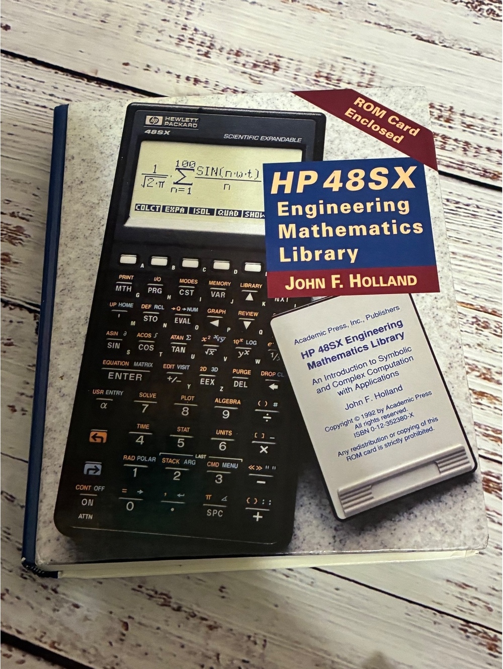 HP 48SX Engineering Mathematics Library by John V Holland with Card